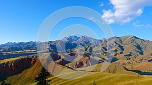 Beautiful nature landscape veiw of The Qilian Mountain Scenic Area Mount Drow in Qinghai China