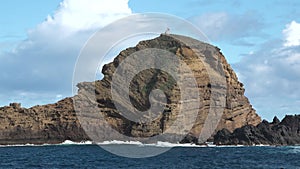 The beautiful nature of the Madeira Islands, Portugal. Cliffs and picturesque shores of the volcanic island