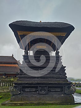 Beautiful nature photography Bali culture History in Bali temple Bedugul Indonesia fog rain resort