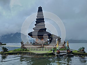 Beautiful nature photography Bali culture History in Bali temple Bedugul Indonesia fog rain resort beach