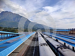 Beautiful nature railway platform katra