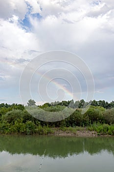 Beautiful nature on the river Syr Darya. Kazakhstan