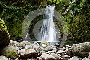 Beautiful nature scenery from the Ribeira do Faial da Terra Waterfall