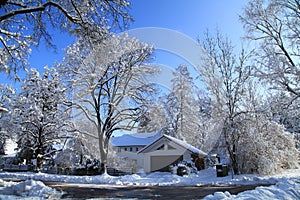 Beautiful nature snow cold house village outside landscape winter holiday travel munich germany europe