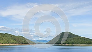 Beautiful nature view of Srinakarin dam