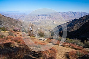 vista with bench overlooking Cuyamaca Mountains in Julian California photo