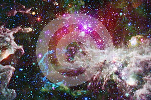 Beautiful nebula and bright stars in outer space, glowing mysterious universe