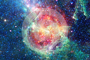 Beautiful nebula and bright stars in outer space, glowing mysterious universe