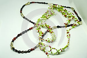 Beautiful necklace made from beads.