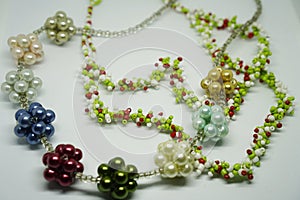 Beautiful necklace made from beads.