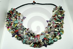 Beautiful necklace made from beads.