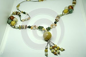 Beautiful necklace made from beads.