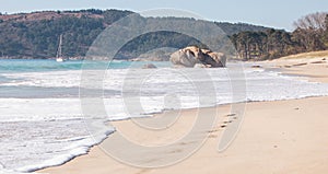 Beautiful Nerga beach in Cangas, Galicia