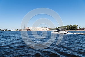 Beautiful neva river landscape