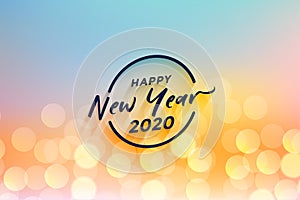 Beautiful new year 2020 bokeh lights background design