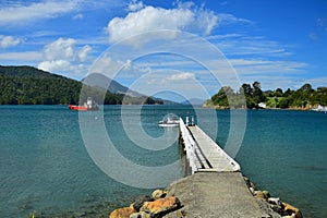 Beautiful New Zealand landscape. Elaine Bay, Marlborough Sounds, South Island