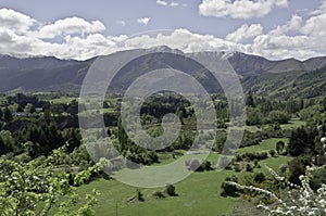 Beautiful New Zealand. Sunny alps valley.