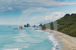 Beautiful New Zealand west coast island beach