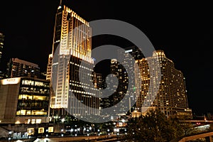 Beautiful night cityscape in chicago downtown 9/13/19