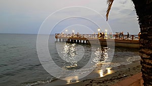 Beautiful night on the dock  Gorgeus Greece Macedonia Katerini Greece