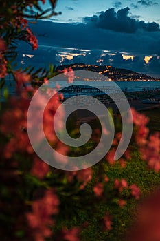 Beautiful night scene on Alanya beach