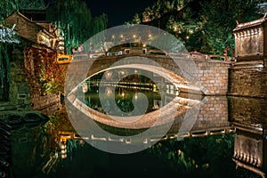 Beautiful night scenery at Gubei Water Town - China