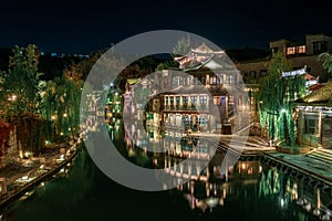 Beautiful night scenery at Gubei Water Town  - China