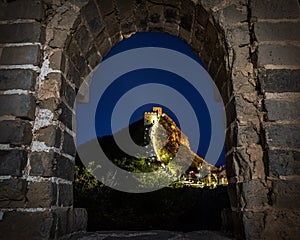 Beautiful night scenery at Simatai Great Wall of China