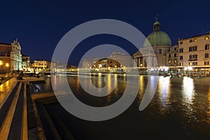 Beautiful Night view of Grand canal Venice Italy