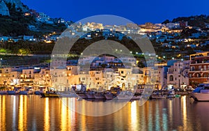 Beautiful night view of Marina Grande, Capri island, Italy