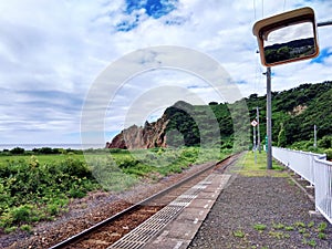 Beautiful train scenery in Northeast Japan photo