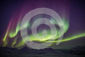 Beautiful Northern Lights - Arctic winter landscape