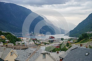 Beautiful norwegian landscape with fjord in Odda