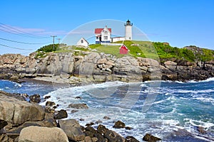 Beautiful Nubble Lighthouse in Maine State on the east coast of USA