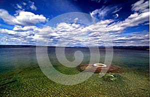 Beautiful Ocean Atoll with Blue Skies