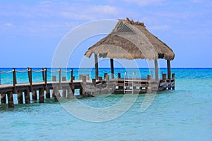 Beautiful ocean dock at a tropical island destination