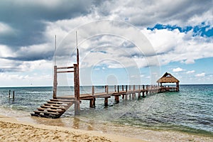 Beautiful ocean dock at a tropical island destination