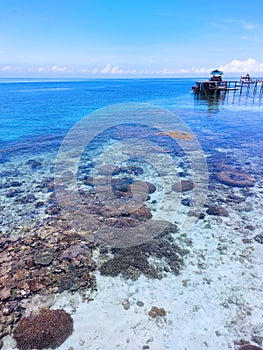 Beautiful ocean landscape of Derawan Island in Borneo, Indonesia.