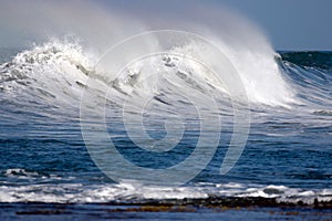 Beautiful Ocean Waves Breaking onto Shore