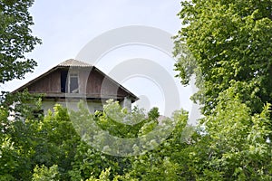 Beautiful old abandoned building farm house in countryside