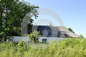 Beautiful old abandoned building farm house in countryside