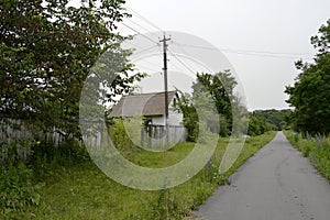 Beautiful old abandoned building farm house in countryside