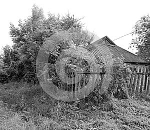 Beautiful old abandoned building farm house in countryside