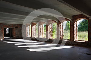 Beautiful old abandoned empty factory building