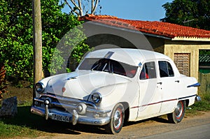 Beautiful old American car in Vinales, Cuba