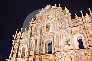 Beautiful old architecture building with ruin of st pual church