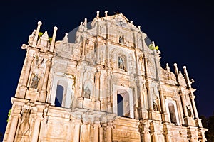 Beautiful old architecture building with ruin of st pual church