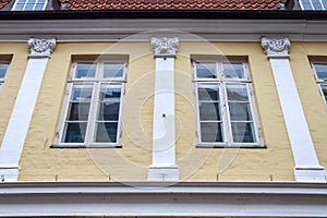 Beautiful old architecture of facades found in the small town Flensburg