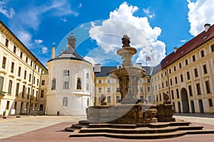 Beautiful old architecture in Hradcany in old town of Prague in Czech Republic