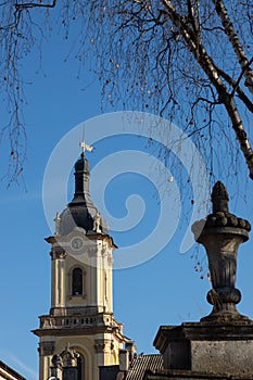 Beautiful Old Buchach City Hall, joint work of architect Bernard Meretyn and sculptor Johann Georg Pinsel. Buchach city